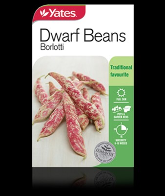 Yates Beans Borlotti Dwarf C Seeds