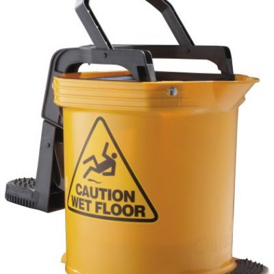 16LT MOBILE PLASTIC MOP BUCKET WITH WRINGER YELLOW