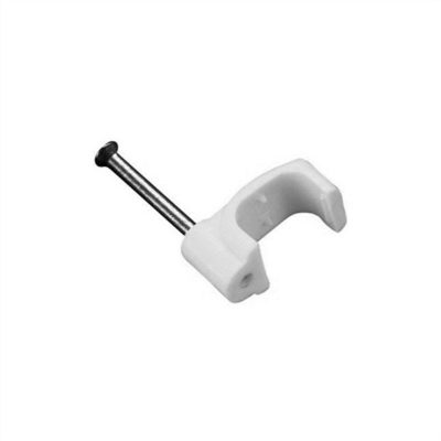 Cable Clip Flat White 7mm Pk100