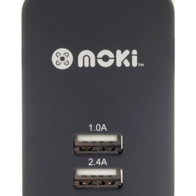 MOKI DUAL USB WALL CHARGER- BLACK