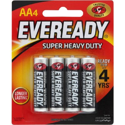 Eveready Super Heavy Duty Battery Black Aa 4 Pack