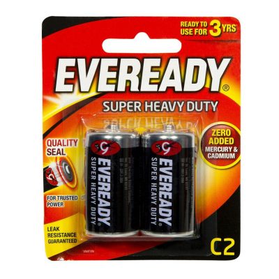 Eveready Super Heavy Duty Battery Black C 2 Pack